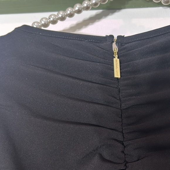 Michael Kors rouched center long sleeve bodycon black classic top plus 1X new - Picture 6 of 7